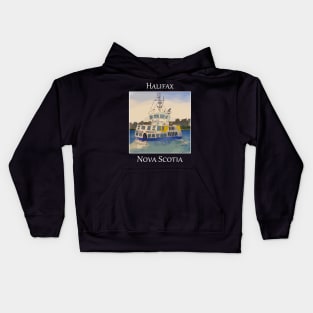 Cute tugboat that ferries people in Halifax Nova Scotia Canada Kids Hoodie